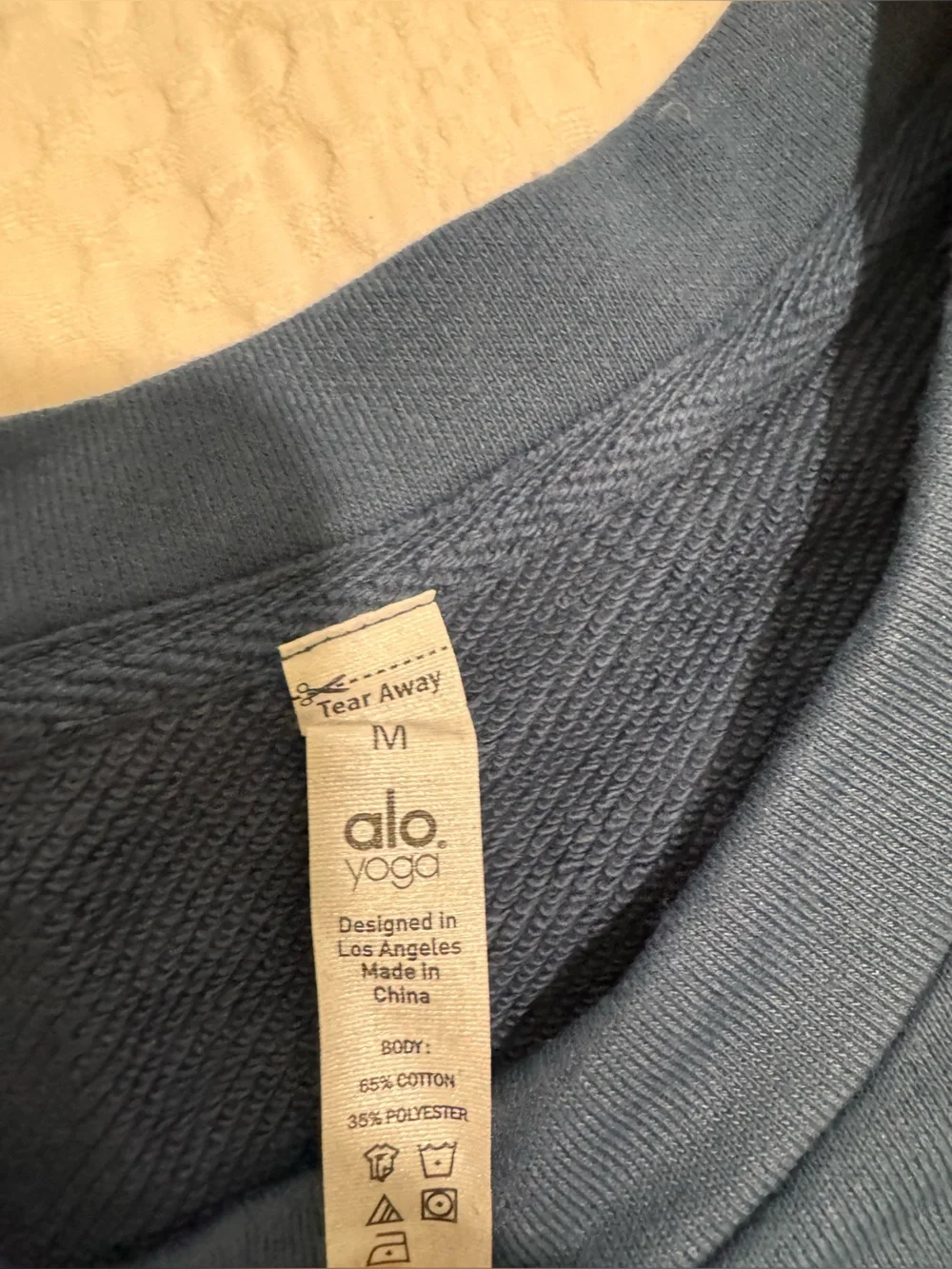 ALO Yoga Men’s Navy Crewneck with Grommet Eyelet Details